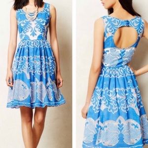 X- ANTHROPOLOGIE PLENTY BY TRACY REESE Azure lace blue dress- 4